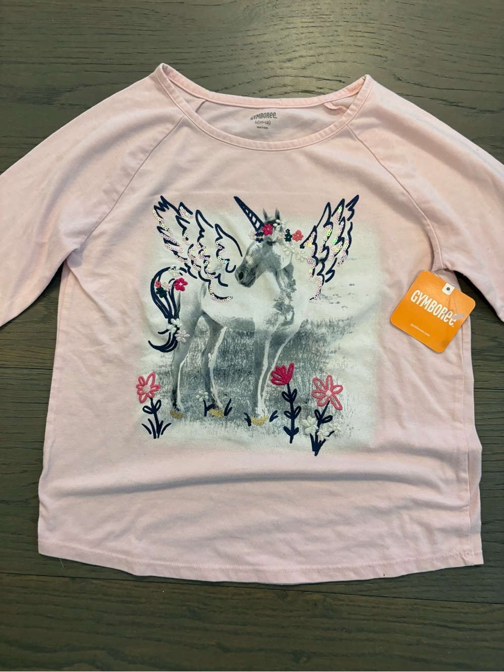 Gymboree girls pink unicorn top sz 10 NWT ret $55USD